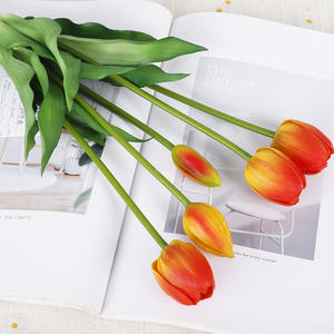 Bouquet de mariée artificiel en PVC, tulipes réalistes à toucher, pour <span class=keywords><strong>salon</strong></span>, café, fête - Product Image 6