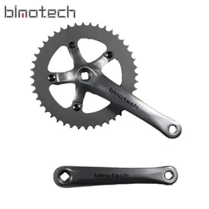 Crankset Sepeda Perak Anodisasi, Suku Cadang Pit Kecepatan Tunggal 44T Baja Perak 170Mm Aloi