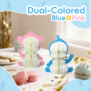 Wholesale <strong>Gender</strong> <strong>Reveal</strong> Party Decoration Boy &amp; Girl Set Honeycomb Paper Centerpieces for Baby Shower, Event, Photo Backdrop - Product Image 2