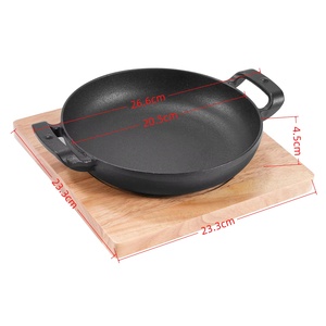 กระทะเหล็กหล่อหนาแบบเกาหลีสำหรับเตาแม่เหล็กไฟฟ้าและเตาแก๊ส สำหรับย่างสเต็กและทอด - Product Image 6
