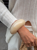 Nouveau Bracelet Rétro Transparent pour Femme avec Anneau et Halo Teinté en Acrylique – Bijoux de Mode