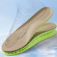 Semelles intérieures sport 4D Cloud en cuir PU premium, respirantes, épaisses, à haute élasticité, absorbant les chocs, avec soutien de la voûte plantaire