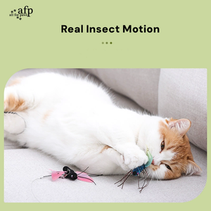 AFP Cebo interactivo para gatos, varita de mariposa/Morpho/libélula, alambre trenzado elástico, varita realista para insectos, juego de juguete para gatos - Product Image 3