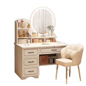 Rắn sồi bàn trang điểm Scandinavian Vanity bàn với mềm-đóng ngăn kéo hạt gỗ tự nhiên - Product Image 4