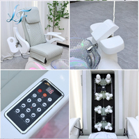 Fauteuils de pédicure de luxe, équipement de salon de manucure, chaise de spa pour les pieds avec massage réglable et lumières LED pour salon de manucure