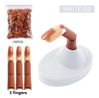 Main flexible de mannequin de main de formation de pratique d'art d'ongle pour des ongles avec 100 bouts d'ongle de PCS