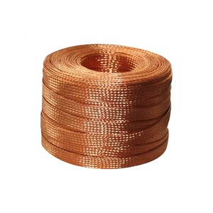 Cable de cobre estañado de 220V, funda de protección de Cable trenzado a tierra, malla plana, revestimiento de alambre de Metal extensible Flexible, trenzado desnudo - Product Image 2