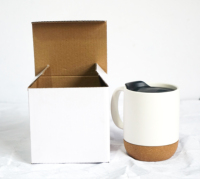 Tasses à sublimation avec base en liège 11oz (60cc) en céramique et porcelaine blanches, vente en gros, mugs de qualité supérieure, Usine de céramique