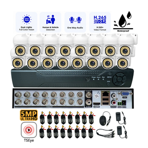 Kit XVR TSEye 16 canaux 5MP, système de surveillance CCTV analogique, étanche IP66, détection de mouvement, détection humaine, alarme, filtre IR Cut - Product Image 1