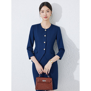 Women's Suit Set Three-Quarter Sleeves Polyester Workwear Spring 2025 Comfortable Uniform Jacket JY6533 - Product Image 4