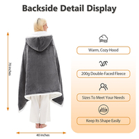 Vente flash : Sweat-shirt chauffant en flanelle douce et sherpa, couverture à capuche personnalisée chauffante pour adultes et enfants