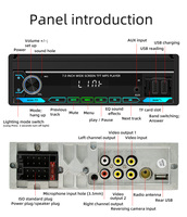 Autoradio Android universel BQCC 7 pouces, CarPlay, amplificateur, GPS, Mirror Link, FM, RDS, vidéo, lumières colorées, lecteur MP5