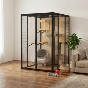 Acogedora Cama para Gatos de Madera, Multinivel, Cálida y Acogedora, Diseño Hygge, Pino Natural Sólido - Product Image 1