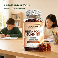 Complément alimentaire quotidien à base de baies mélangées, 60 gommes, 30 jours d'approvisionnement, 5 g de fibres par portion, Fiber Focus Gummies