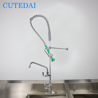 Robinet de cuisine contemporain à poignée unique, à arche haute, chromé, avec douchette extractible, montage sur plan de travail, mélangeur en laiton, haute pression