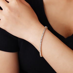 Tasarımcı baget CVD elmas bilezik katı 18K sarı altın IGI belgelendirme Lab yetiştirilen elmas düğün partileri kadınlar için hediye - Product Image 3