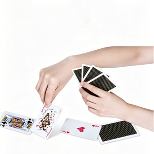 Cartes à jouer de luxe Yaoji <span class=keywords><strong>en</strong></span> papier noir à bord doré, estampées à chaud, pour cadeaux d'affaires - Product Image 4