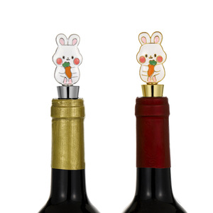 Rabbit Shaped Wine <b>Stopper</b> Gold And Silver Zinc Alloy Sealing Bottle <b>Stopper</b> For Wedding Party - Product Image 2