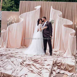 Outdoor Wedding <strong>Backdrop</strong> Drapes S Shape Crooked <strong>Backdrop</strong> <strong>Stand</strong> <strong>with</strong> Fabric Drape Curtain for Event Party <strong>Backdrop</strong> Decoration - Product Image 2