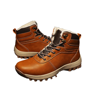 Bottes de randonnée mi-hautes pour homme, hiver, rétro, antidérapantes, imperméables, semelle en caoutchouc, chaudes et confortables - Product Image 1