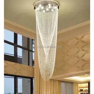 Modern Hanging Lamps For Ceiling Crystal Chain Pendant Light Living Room Lighting Fixtures Chandelier Loft Staircase Luster