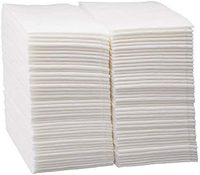 Serviette en lin de luxe blanc pur 1ply feuille douce pli conception unie papier épais Airlaid pour le dîner