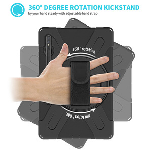 Custodia per Tablet in Silicone con Slot per Penna per <span class=keywords><strong>Samsung</strong></span> <span class=keywords><strong>Galaxy</strong></span> <span class=keywords><strong>Tab</strong></span> <span class=keywords><strong>S8</strong></span> <span class=keywords><strong>Plus</strong></span>/S7 <span class=keywords><strong>Plus</strong></span>/S7 FE, Supporto Girevole Universale e Tracolla - Product Image 2