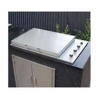 Barbecue au gaz propane portable miniature d'extérieur en acier inoxydable à 3 brûleurs avec 40 800 BTU et allumage par impulsions