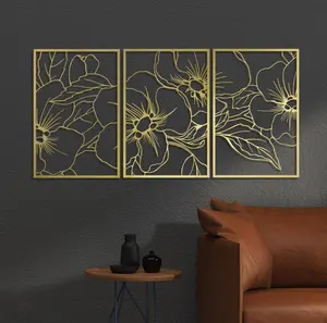 Customized Laser Cutting Metal Art Wall Paintings By Manufacturers Customized Colors Abstract Art Lines Wall Hanging