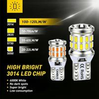 Ampoule LED T10 W5W 194 168 CANBUS sans erreur, 27 SMD 3014 Chip, 12V, sans polarité, pour éclairage intérieur, plafonnier, lecture, plaque d'immatriculation, feux de stationnement