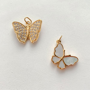 Colgantes de Mariposa Personalizados al por Mayor, Chapados en Oro de 14k y 18k, de Acero Inoxidable 316L, Resistentes al Deslustre, para la Fabricación de Joyas, Collares y Pulseras - Product Image 4