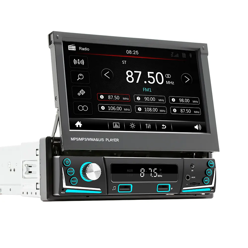 2024 Amazon Venda Quente 7 polegadas Carro DVD Player Rádio Android Rádio estéreo para Carro MP5