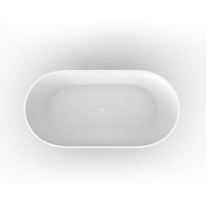 Baignoires autoportantes en pierre artificielle de conception moderne égouttoir bain de trempage à bas prix blanc brillant/noir durable fournisseur chinois - Product Image 6