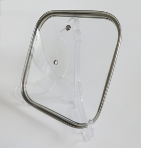 Couvercle en verre trempé de forme carrée Pièces d'ustensiles de cuisine Couvercle de casserole en acier inoxydable sûr pour les aliments - Product Image 2
