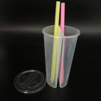 Vente en gros, tasse transparente de 700 ml, tasse en plastique Double partagé, tasse à thé fendue, 2 compartiments
