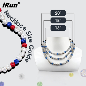 IRun personalizado Rhinestone Rosario cadena cuenta collar béisbol Disco bola cuenta collar 10mm Rhinestone cristal collar - Product Image 3