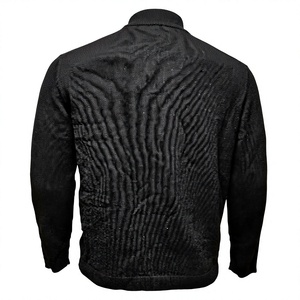 Suéter de Punto Negro para Hombre, con Cierre de Cremallera, 100% Algodón, Manga Larga, Estilo Casual - Product Image 3
