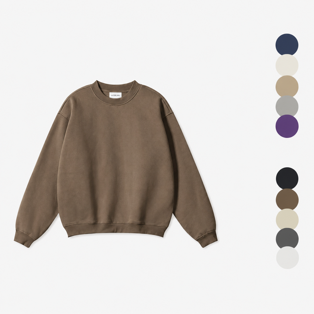 Custom Logo Premium 100% Cotton High Quality Oversized Unisex Crewneck Winter Sweatshirt Fleece Long Sleeve Zipper Wholesale