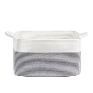 Handheld cotton rope <b>toy</b> storage basket hand woven storage basket storage basket - Product Image 6