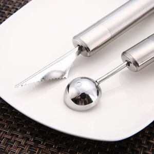 Stainless Steel Double-headed Fruit Scoop Carving Knife 3-Piece <b>Set</b> C Series <b>Hand</b> <b>Wash</b> Only for Kitchen Use - Product Image 4