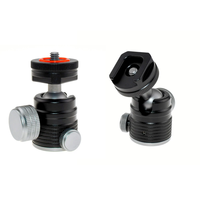 Mini tête de trépied rotative à 360 degrés en alliage d'aluminium avec vis 1/4" et adaptateur de montage fileté 3/8" pour appareil photo reflex numérique et monopode, charge maximale 3 kg