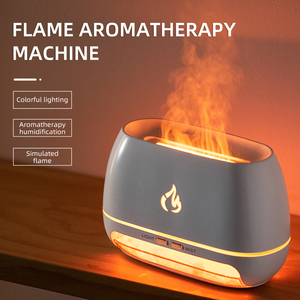 Diffuseur d'huiles essentielles à ultrasons effet flamme grain <span class=keywords><strong>de</strong></span> bois, humidificateur à brume froide avec veilleuse d'ambiance colorée pour <span class=keywords><strong>la</strong></span> décoration <span class=keywords><strong>de</strong></span> <span class=keywords><strong>la</strong></span> maison et du bureau - Product Image 5