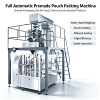 Machine de conditionnement rotative entièrement automatique pour sachets préformés de granulés, ensacheuse Doypack, peseuse multi-têtes, remplissage et scellage haute précision pour snacks et aliments pour animaux de compagnie