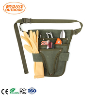 Sac de jardinage multi-poches en toile robuste, pochette à outils pour électricien, charpentier, jardinier avec ceinture réglable