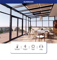 Villa Salle de soleil de style européen Terrasse Balcon Salle de soleil Maison mobile extérieure Salle de soleil en alliage d'aluminium