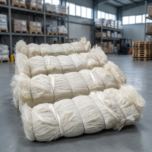 Fibra de Sisal Cruda Grado A, 100% Cruda, Antibacteriana, Resistente a Químicos, Ecológica, Natural, Blanca, Grado de Hilado para Construcción - Product Image 1