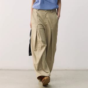 กางเกงขายส่งทรงคลาสสิกแฟชั่นลำลองใส่สบายทรงหลวมจีบสองชั้นสำหรับผู้ชาย กางเกงเดรสผ้าฝ้ายคุณภาพสูงสำหรับผู้ชาย - Product Image 6