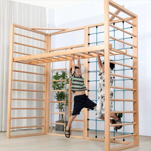 Escalera Sueca de Madera Eibele, Barra de Gimnasia Montada en la Pared, Gimnasio de Pared para Niños, Marco de Escalada Interior para Niños Pequeños - Product Image 1