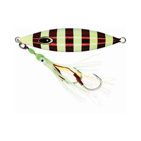 Leurre de pêche en métal Vexed Dhu 150g, tête rouge argentée, effet lumineux, jig, rigging complet, yeux de poisson 3D pour la pêche en rivière, lac et ruisseau