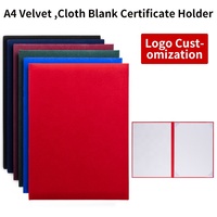Carpeta Porta Diplomas de Terciopelo Color Granate, Funda Personalizada para Diplomas de Terciopelo Negro Bosque, Carpeta de Terciopelo Azul Marino